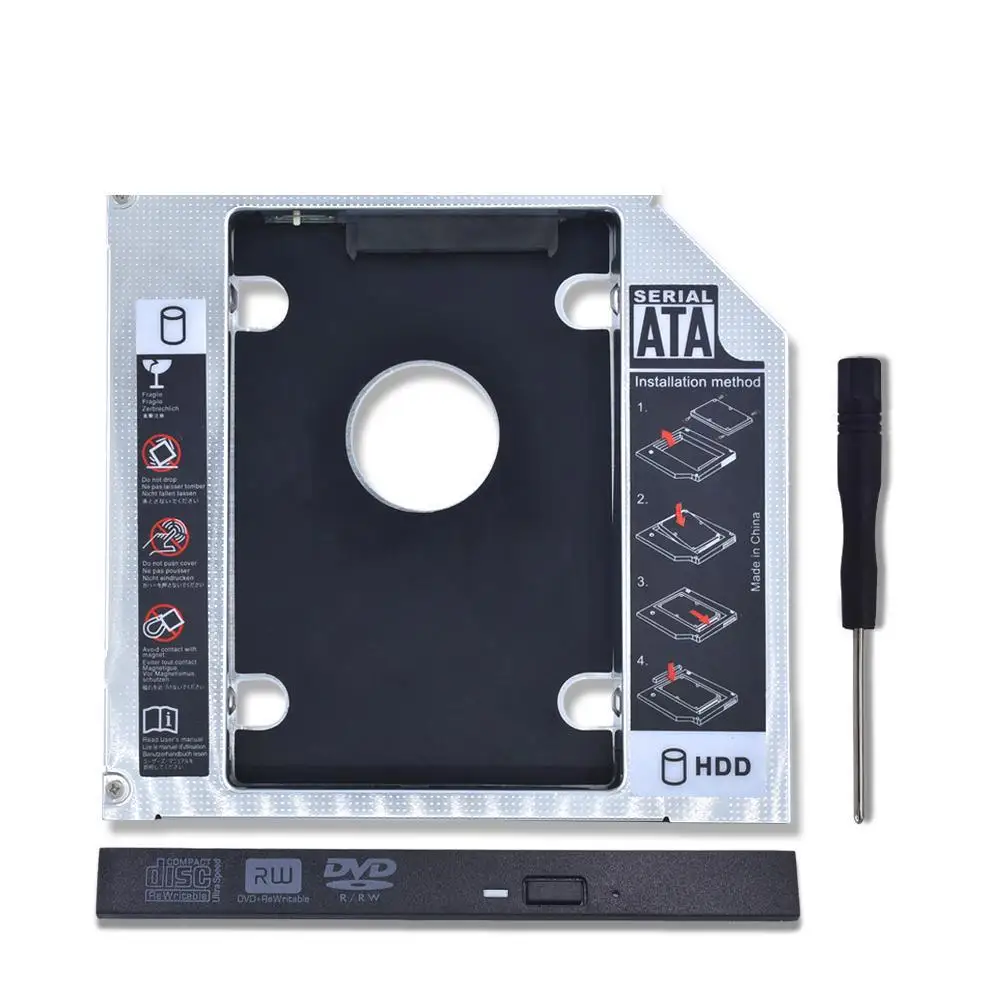 1pc kphrtek Universal Aluminum 2nd HDD Caddy 12.7mm SATA 3.0 DVD Adapter for 2.5'' 7-12.5mm SSD Case Enclosure CD-ROM
1pc kphrtek Universal Aluminum 2nd HDD Caddy 12.7mm SATA 3.0 DVD Adapter for 2.5'' 7-12.5mm SSD Case Enclosure CD-ROM