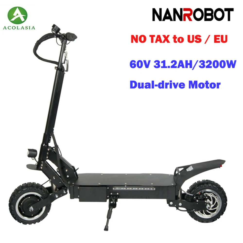 Электрический скутер 11 взрослых nanrobot Rs4 60 V 31.2ah 3200 W Портативный складной 45 55 км