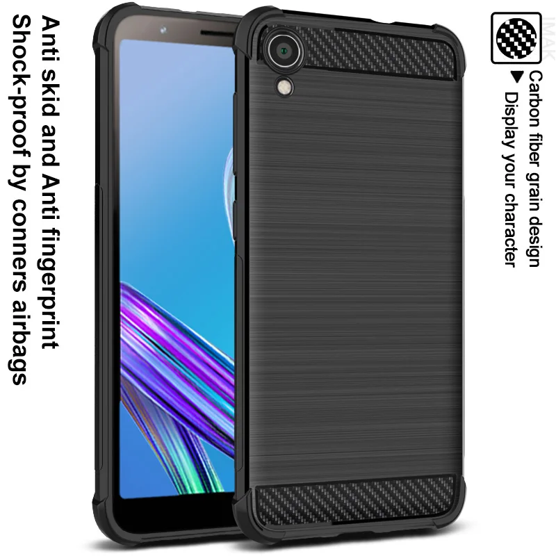 Противоударный чехол с воздушной подушкой для Asus Zenfone Live L1 ZA550KL кожаным узором Imak