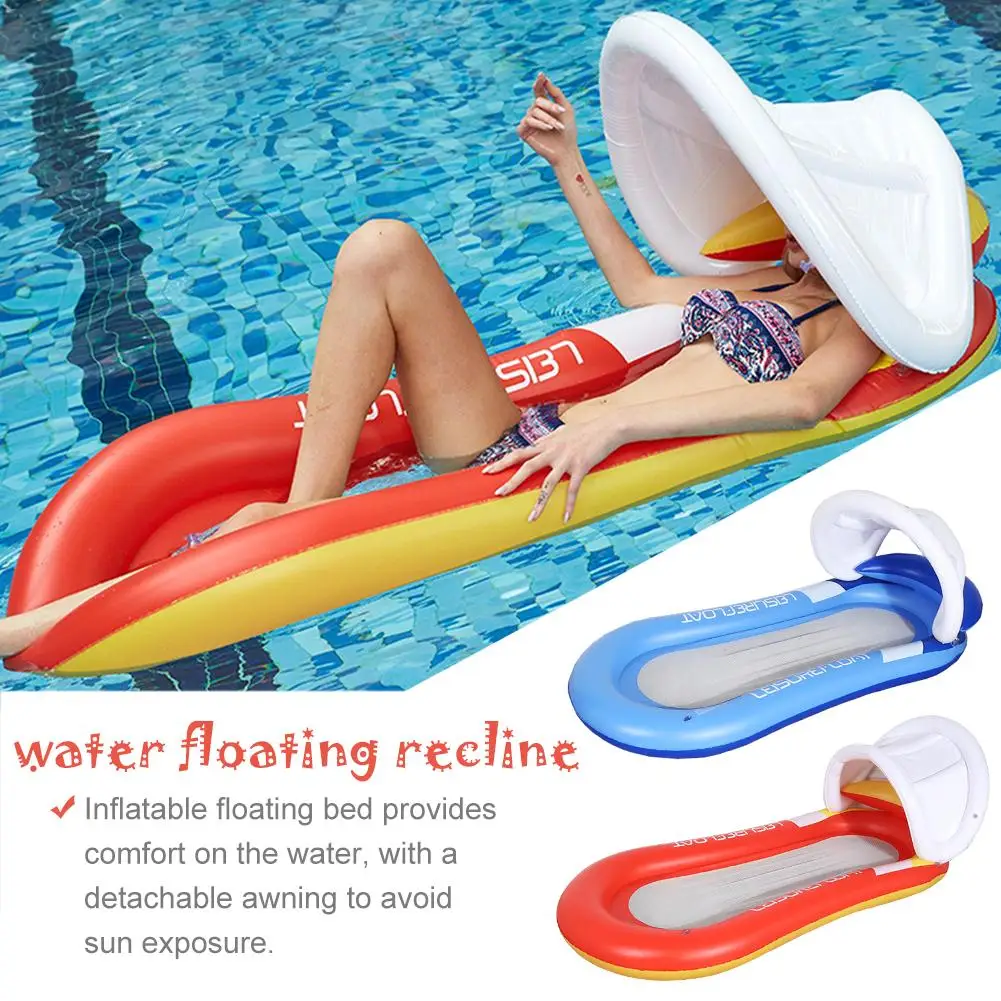 160CM Inflatable Shed Sunshade Floating Bed PVC Collapsible Recliner Outdoor Water Hammock Swimming Pool Mat For Adults Kids New
160CM Inflatable Shed Sunshade Floating Bed PVC Collapsible Recliner Outdoor Water Hammock Swimming Pool Mat For Adults Kids New