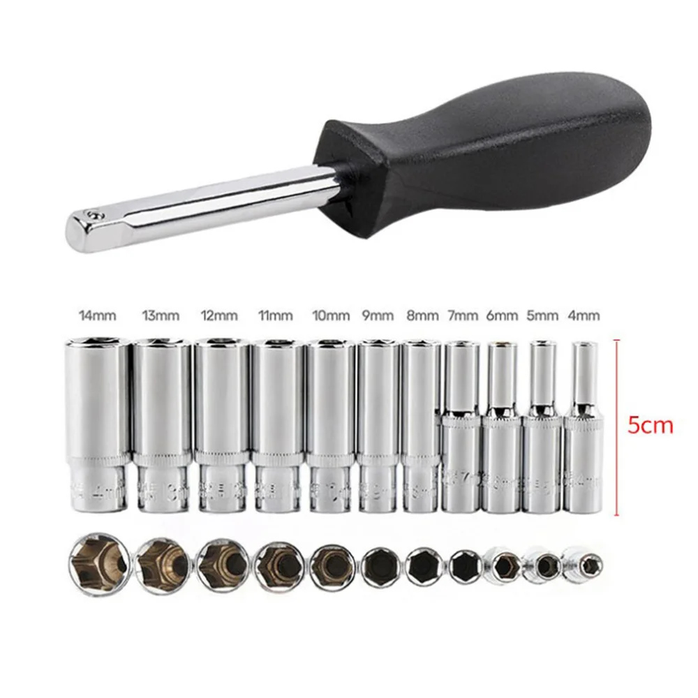 12pcs Ratchet Socket Wrench 5cm Sleeve Set Deep Socket CR-V Socket Wrench Bicycle Torque Wrench Wrench Set Car Repair Tool
12pcs Ratchet Socket Wrench 5cm Sleeve Set Deep Socket CR-V Socket Wrench Bicycle Torque Wrench Wrench Set Car Repair Tool