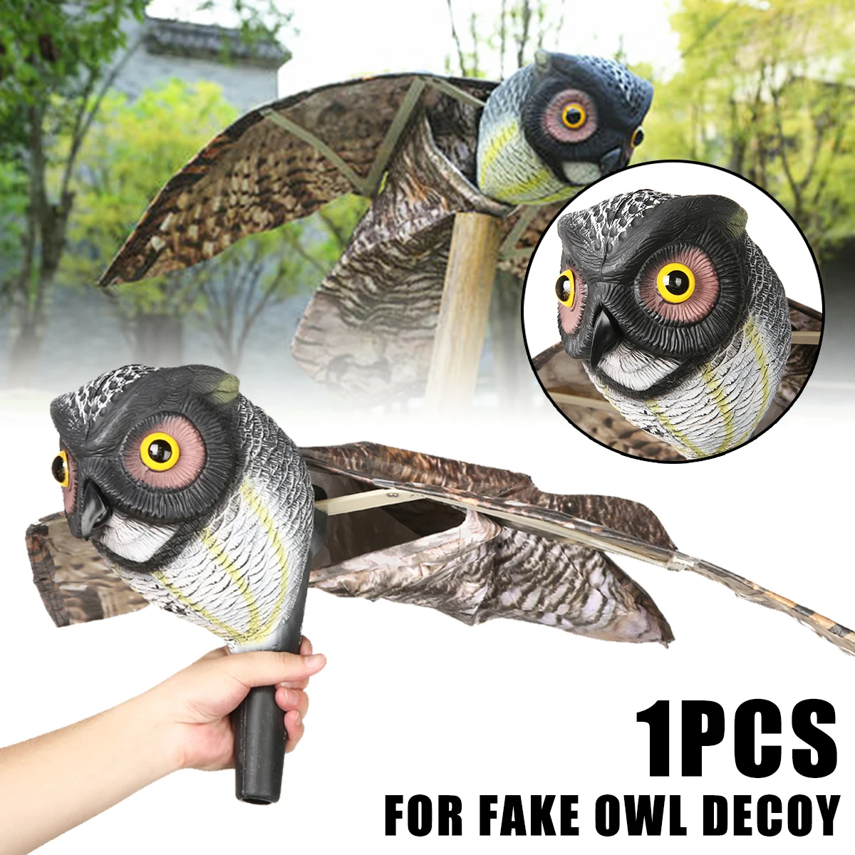 Fake Prowler Owl with Moving Wing Bird Proof Repellent Garden Owl Decoy Pest Scarer Sparrow Bird Scarecrow Control Supplies
Fake Prowler Owl with Moving Wing Bird Proof Repellent Garden Owl Decoy Pest Scarer Sparrow Bird Scarecrow Control Supplies