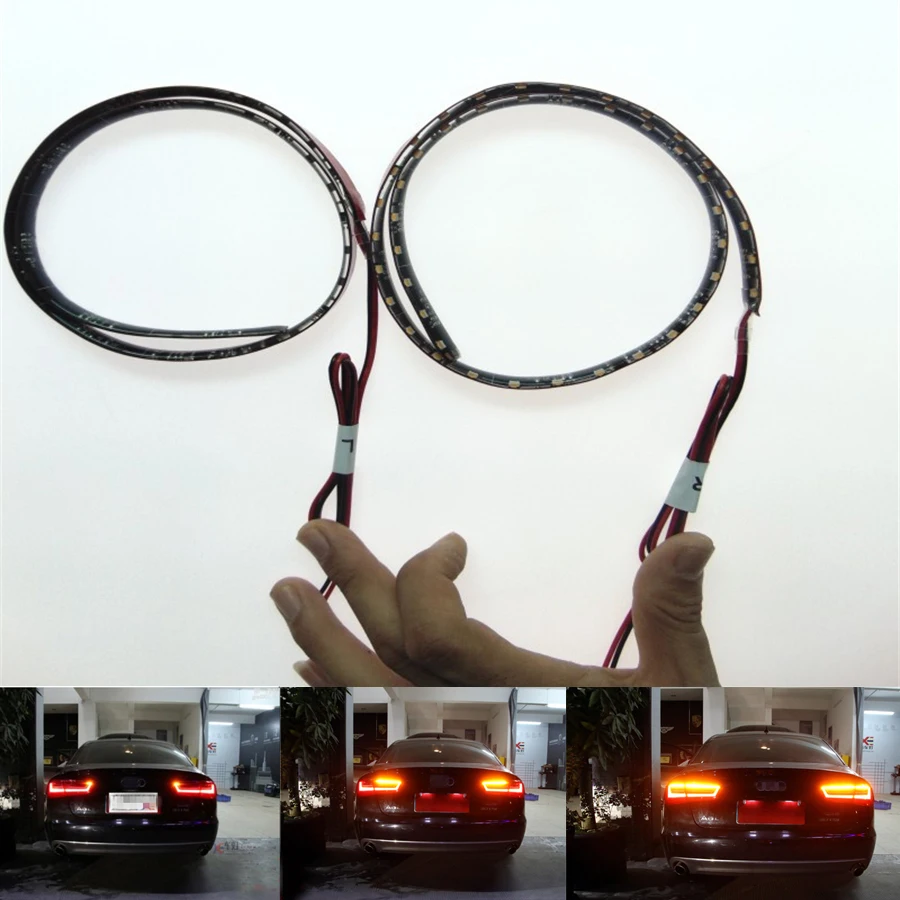 60CM Car Taillight Flowing Turn Signal Strip Light Lamp Headlight Tail Light Soft Flexible Built-in decoder Error Free 2pcs
60CM Car Taillight Flowing Turn Signal Strip Light Lamp Headlight Tail Light Soft Flexible Built-in decoder Error Free 2pcs