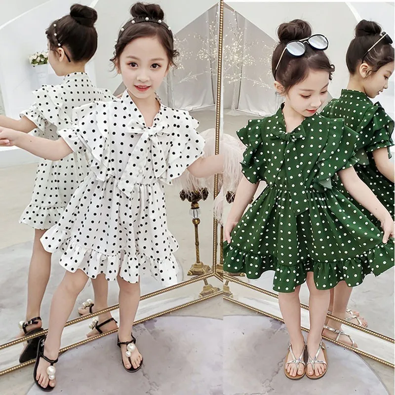 Шифоновое платье для маленьких девочек детское принцессы подростков белое