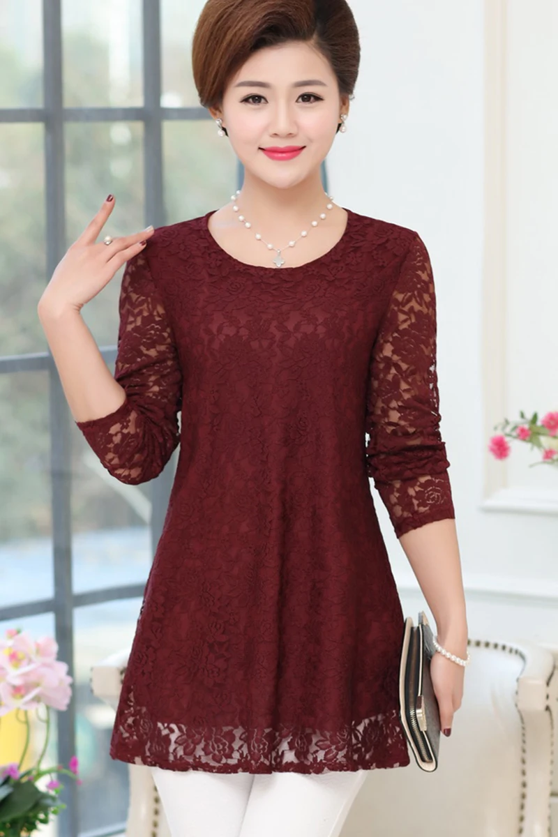 New Fashion Women's O-neck Long Sleeve Lace Crochet Tops Blouses Plus Size Women Clothing Feminine Blouse
New Fashion Women's O-neck Long Sleeve Lace Crochet Tops Blouses Plus Size Women Clothing Feminine Blouse