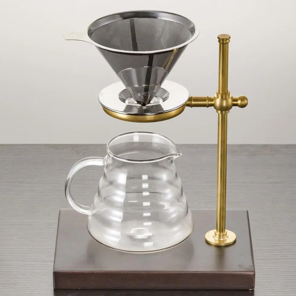 Stainless Steel Cone Coffee Dripper Double Layer Mesh Coffee Filters Copper & Wood Coffee Filter Holder Stand Coffee Accessories
Stainless Steel Cone Coffee Dripper Double Layer Mesh Coffee Filters Copper & Wood Coffee Filter Holder Stand Coffee Accessories