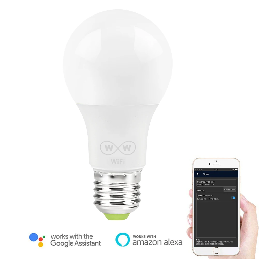 1/2/3/5/8/10 PCS WiFi Smart Light Bulb Led Wake-Up Lights Bulbs 6.5W E27 Light Bulb with Alexa and Google Assistant Dropshipping
1/2/3/5/8/10 PCS WiFi Smart Light Bulb Led Wake-Up Lights Bulbs 6.5W E27 Light Bulb with Alexa and Google Assistant Dropshipping