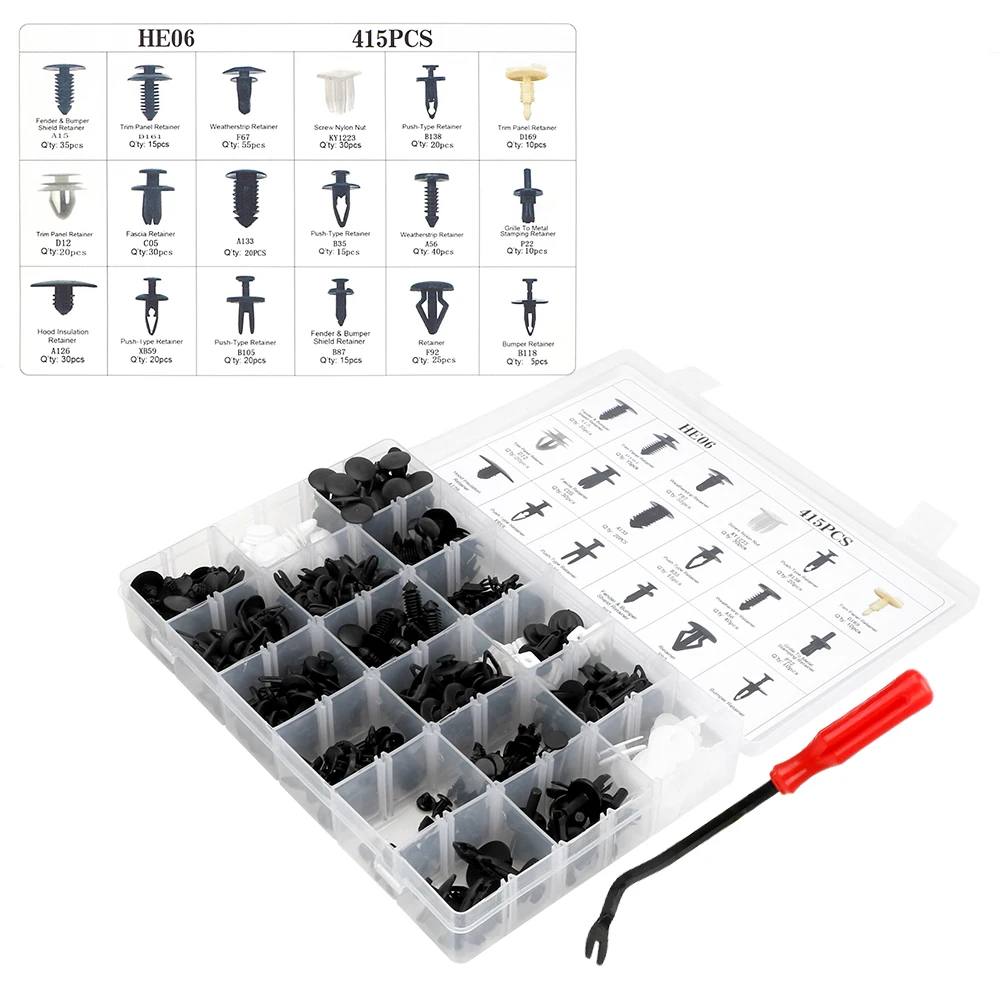 LEEPEE 415Pcs/set Car Auto Push Pin Auto Fastener Bumper Clip Rivet Trim For Toyota Camry Honda Ford Suzuki Interior Accessories
LEEPEE 415Pcs/set Car Auto Push Pin Auto Fastener Bumper Clip Rivet Trim For Toyota Camry Honda Ford Suzuki Interior Accessories
