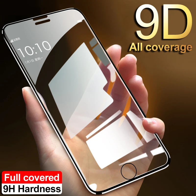 9D закаленное стекло из алюминиевого сплава для iPhone 8 Plus 7 6 6S полное покрытие