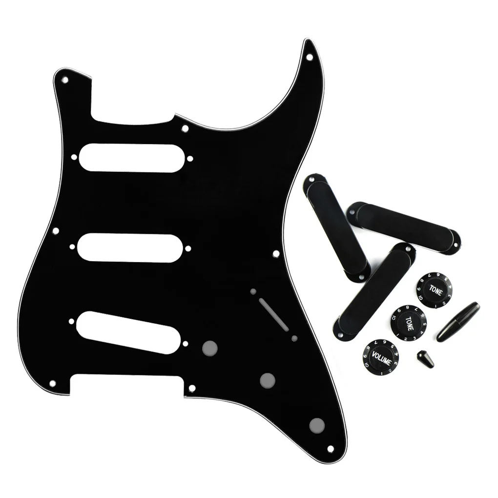 FLEOR Set of 8 Hole Vintage SSS Guitar Pickguard ST Scratch Plate with Guitar Pickup Covers Knobs Tremolo Arm Tips
FLEOR Set of 8 Hole Vintage SSS Guitar Pickguard ST Scratch Plate with Guitar Pickup Covers Knobs Tremolo Arm Tips