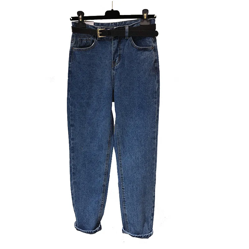 Женские свободные джинсы-бойфренды повседневные брюки с высокой талией и