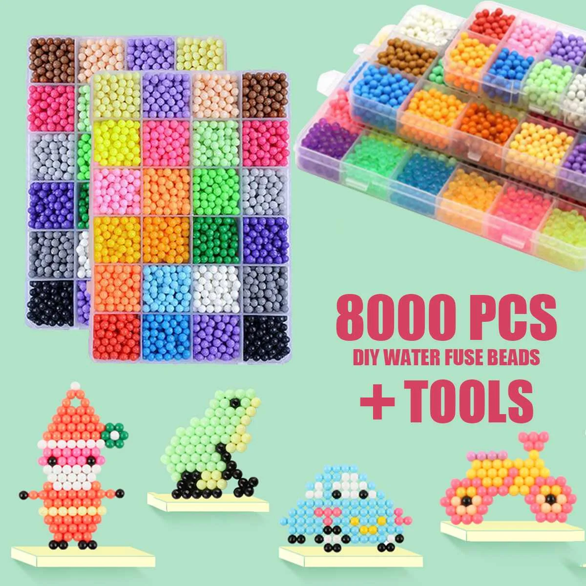 8000pcs Multicolor Magic Puzzle Toys Water Mist Bead Set DIY Craft Animal Handmade Sticky Beads Educational Toys Kids Good Gifts
8000pcs Multicolor Magic Puzzle Toys Water Mist Bead Set DIY Craft Animal Handmade Sticky Beads Educational Toys Kids Good Gifts