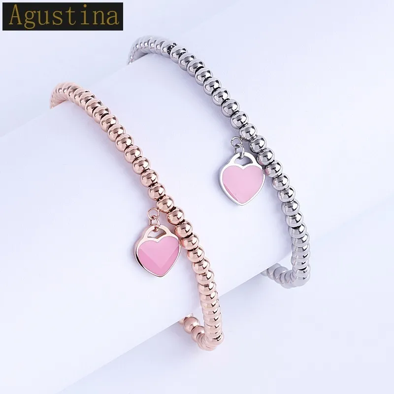 Bracelets & Bangles stainless steel love pendant tiff Charm with love heart Bracelet For Women Pendant Beading Bracelet Brand
Bracelets & Bangles stainless steel love pendant tiff Charm with love heart Bracelet For Women Pendant Beading Bracelet Brand