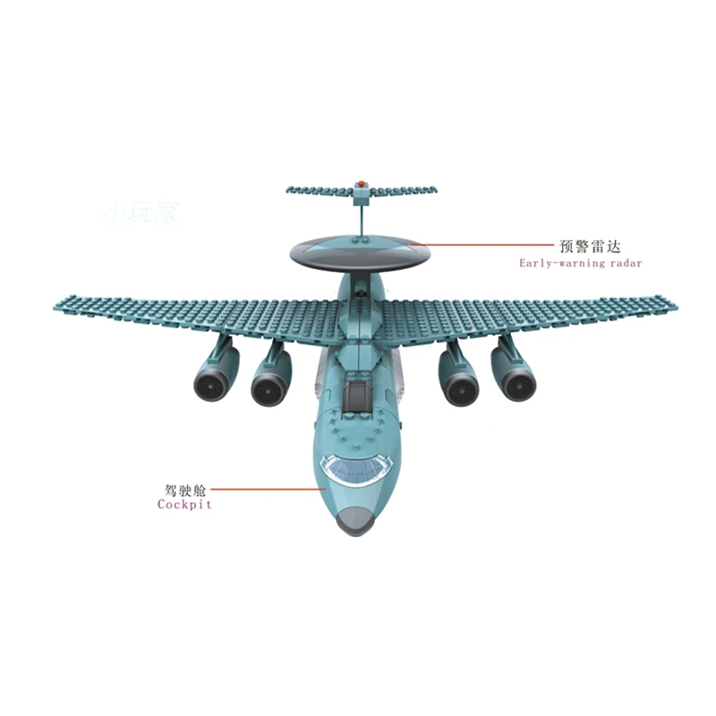 KJ-2000 Airborne Early Warning Building Blocks Model Wange Modern Military Weapon awacs Plane Model Air Force Jet Toy Collection
KJ-2000 Airborne Early Warning Building Blocks Model Wange Modern Military Weapon awacs Plane Model Air Force Jet Toy Collection