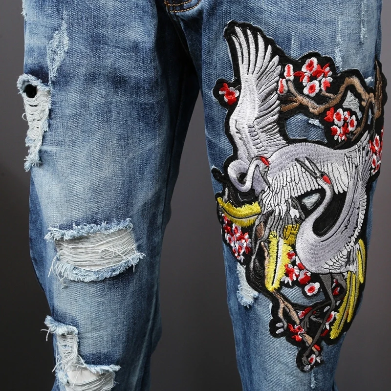 Luxury embroidery pants Ripped jeans Slim Fit Man Denim designer men Jeans Homme Jeans Man 29-38
Luxury embroidery pants Ripped jeans Slim Fit Man Denim designer men Jeans Homme Jeans Man 29-38