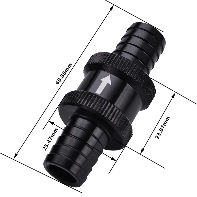 SPEEDWOW Car Parts 9/16" 14mm Petrol Diesel Oil Aluminum Alloy Fuel Non-Return One Way Check Valve Black Silver
SPEEDWOW Car Parts 9/16" 14mm Petrol Diesel Oil Aluminum Alloy Fuel Non-Return One Way Check Valve Black Silver