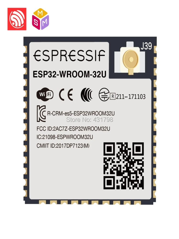 ESP32-WROOM-32U AIOT Espressif SoC ESP32 WiFi Bluetooth module ESP32D0WD Sensor Networks Speech coding Audio stream MP3 decoding
ESP32-WROOM-32U AIOT Espressif SoC ESP32 WiFi Bluetooth module ESP32D0WD Sensor Networks Speech coding Audio stream MP3 decoding