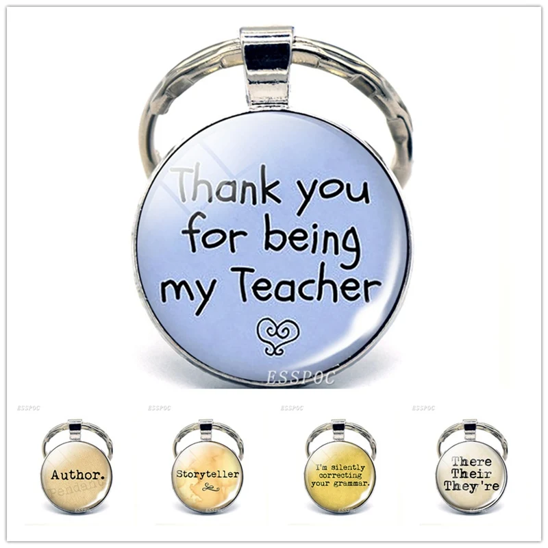 Thank you for being my Teacher Silver Plated KeyChain Teacher Appreciation Glass Cabochon Pendant Key Chain Ring Teacher's Gift
Thank you for being my Teacher Silver Plated KeyChain Teacher Appreciation Glass Cabochon Pendant Key Chain Ring Teacher's Gift