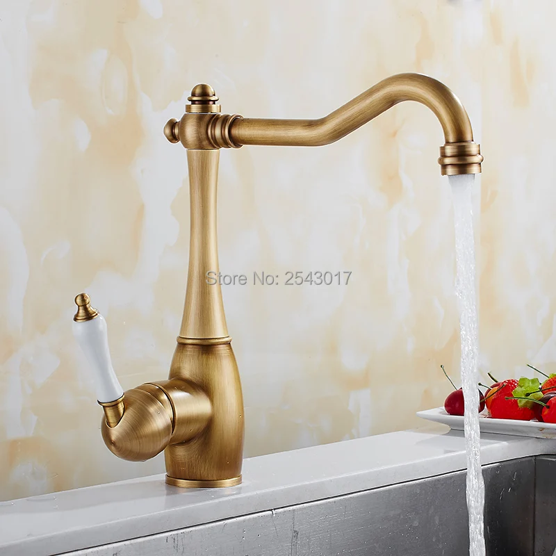 

Antique Basin Faucets 360 Swivel Rotation Ceramic Handle Vanity Vessel Sink Faucet Mixer Tap Bathroom Hot&Cold Torneira ZR236