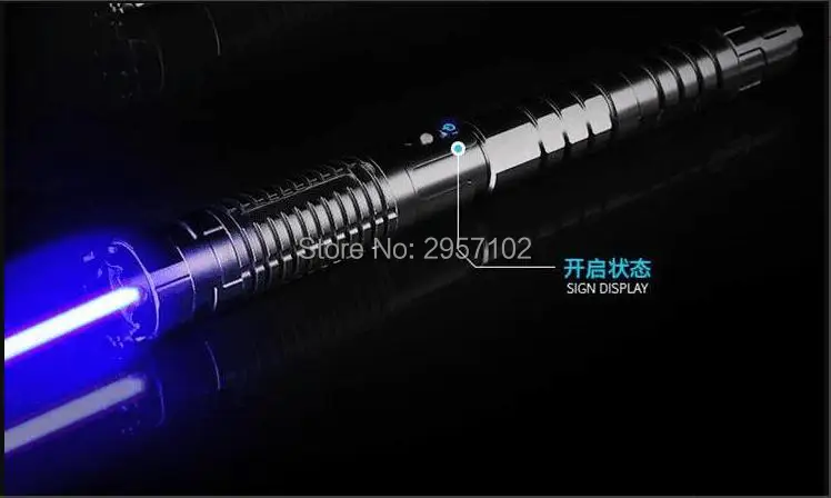 Hot! Super Powerful Military 450nm high Blue Light 500000m Flashlight Beam Camping PPT Burning gift Cigars 5 caps LAZER Hunting
Hot! Super Powerful Military 450nm high Blue Light 500000m Flashlight Beam Camping PPT Burning gift Cigars 5 caps LAZER Hunting