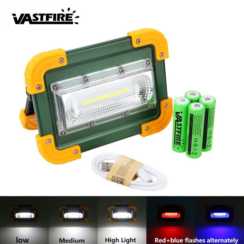 30W COB LED Portable Flood Light USB Rechargeable Outdoor Garden Projector Work Security Landscape Floodlight Wall Spotlight 
30W COB LED Portable Flood Light USB Rechargeable Outdoor Garden Projector Work Security Landscape Floodlight Wall Spotlight