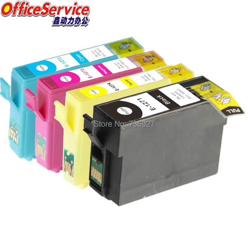 T1271 T1272 T1273 T1274 Compatible ink Cartridge For Epson NX530 NX625 Workforce 60/545/630/633/635/645/840/845 printer
T1271 T1272 T1273 T1274 Compatible ink Cartridge For Epson NX530 NX625 Workforce 60/545/630/633/635/645/840/845 printer