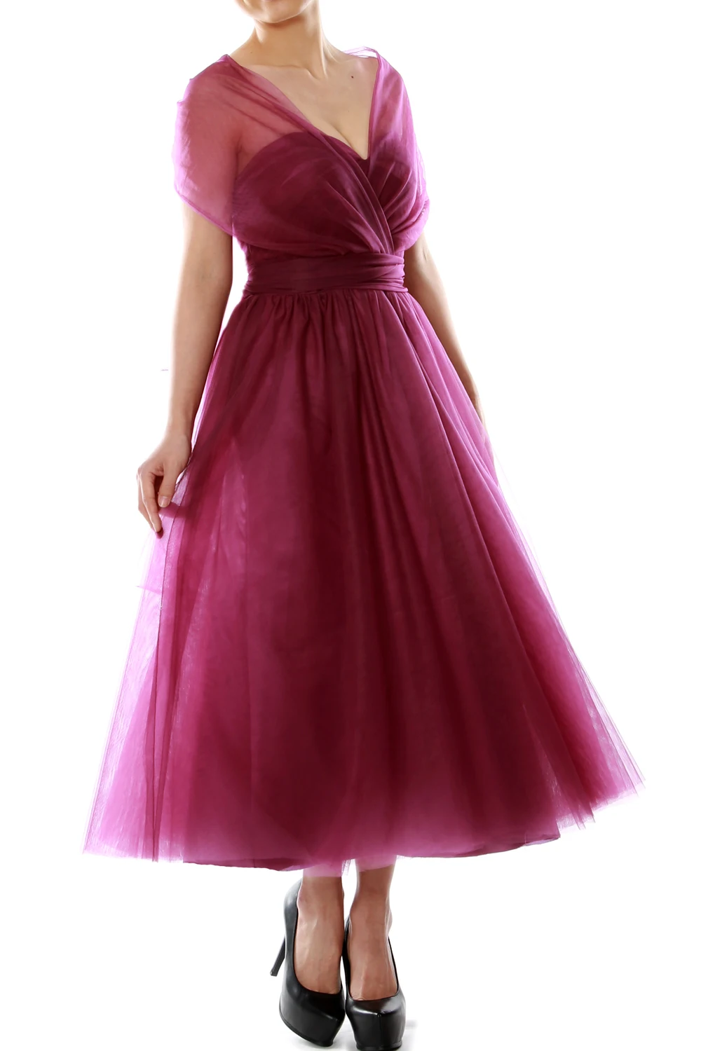 MACloth Tea Length Convertible Bridesmaid Dress Tulle Wedding Party Formal Gown 160291
MACloth Tea Length Convertible Bridesmaid Dress Tulle Wedding Party Formal Gown 160291