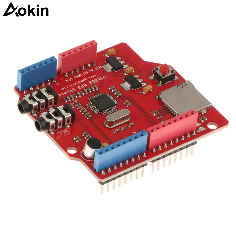 

VS1053 VS1053B Stereo Audio MP3 Player Shield Record Decode Development Board Module With TF Card Slot For Arduino UNO R3