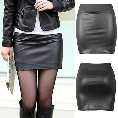 Women Sexy Black Solid PU Leather Pencil Bodycon High Waist Mini Women's skirt pencil skirt
Women Sexy Black Solid PU Leather Pencil Bodycon High Waist Mini Women's skirt pencil skirt