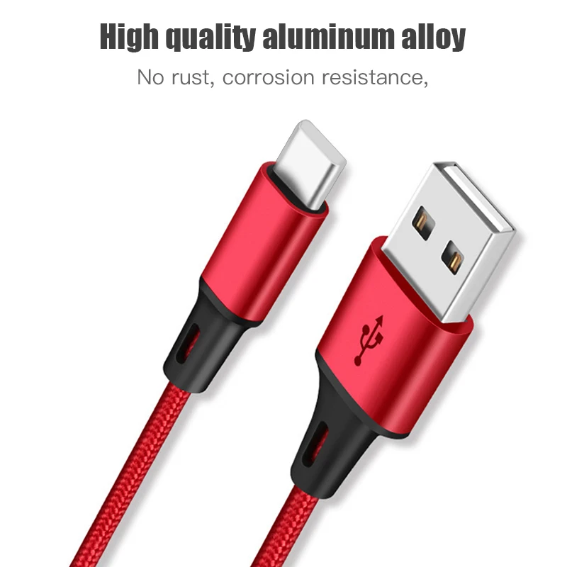USB кабель для iPhone X 8 7 6 быстрая зарядка 3.0A 3 в 1 нейлоновый Micro Samsung S9 Android Type C