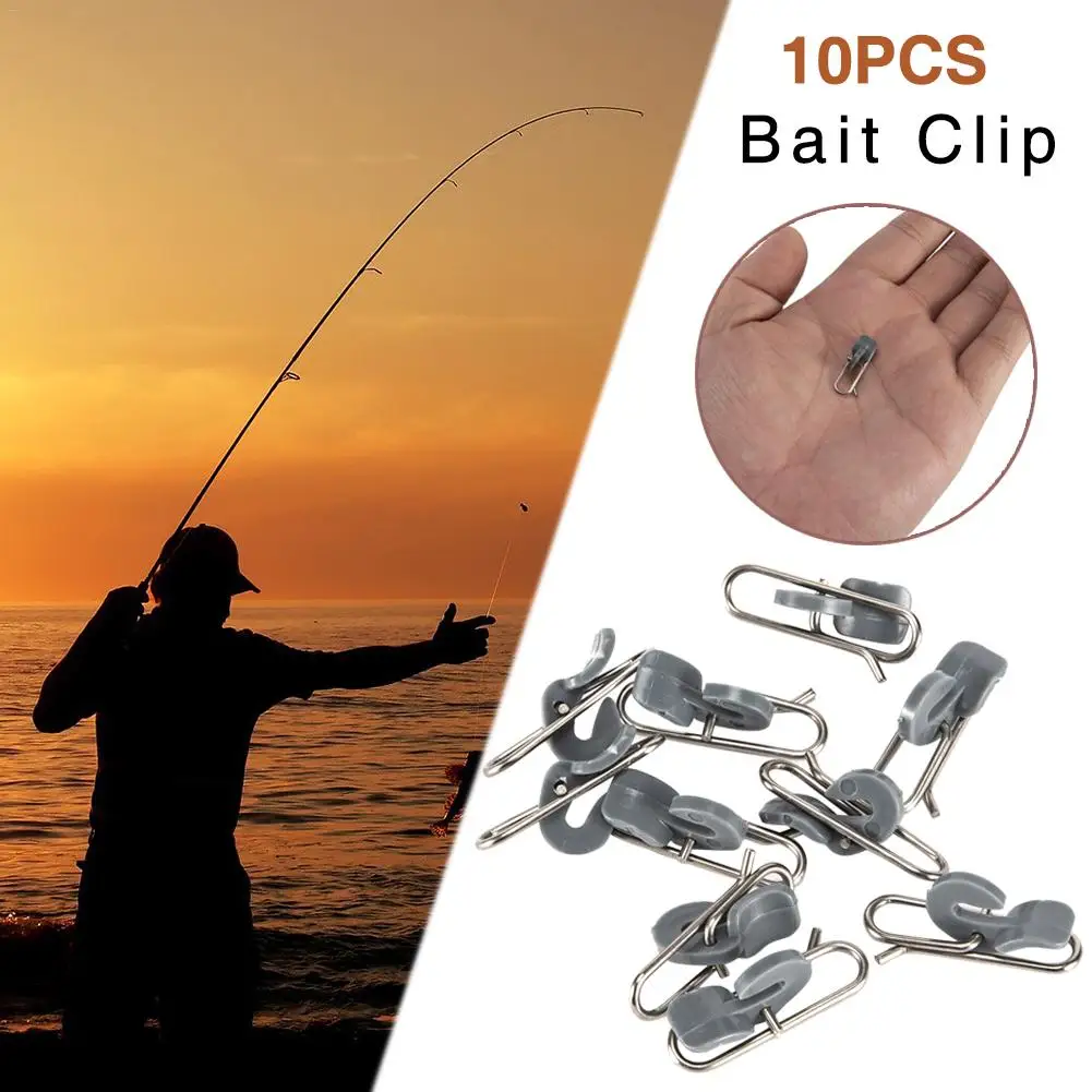 10 PCS Fishing Bait Clip Strong Nice Swivels Lock Snaps Accessories | Спорт и развлечения