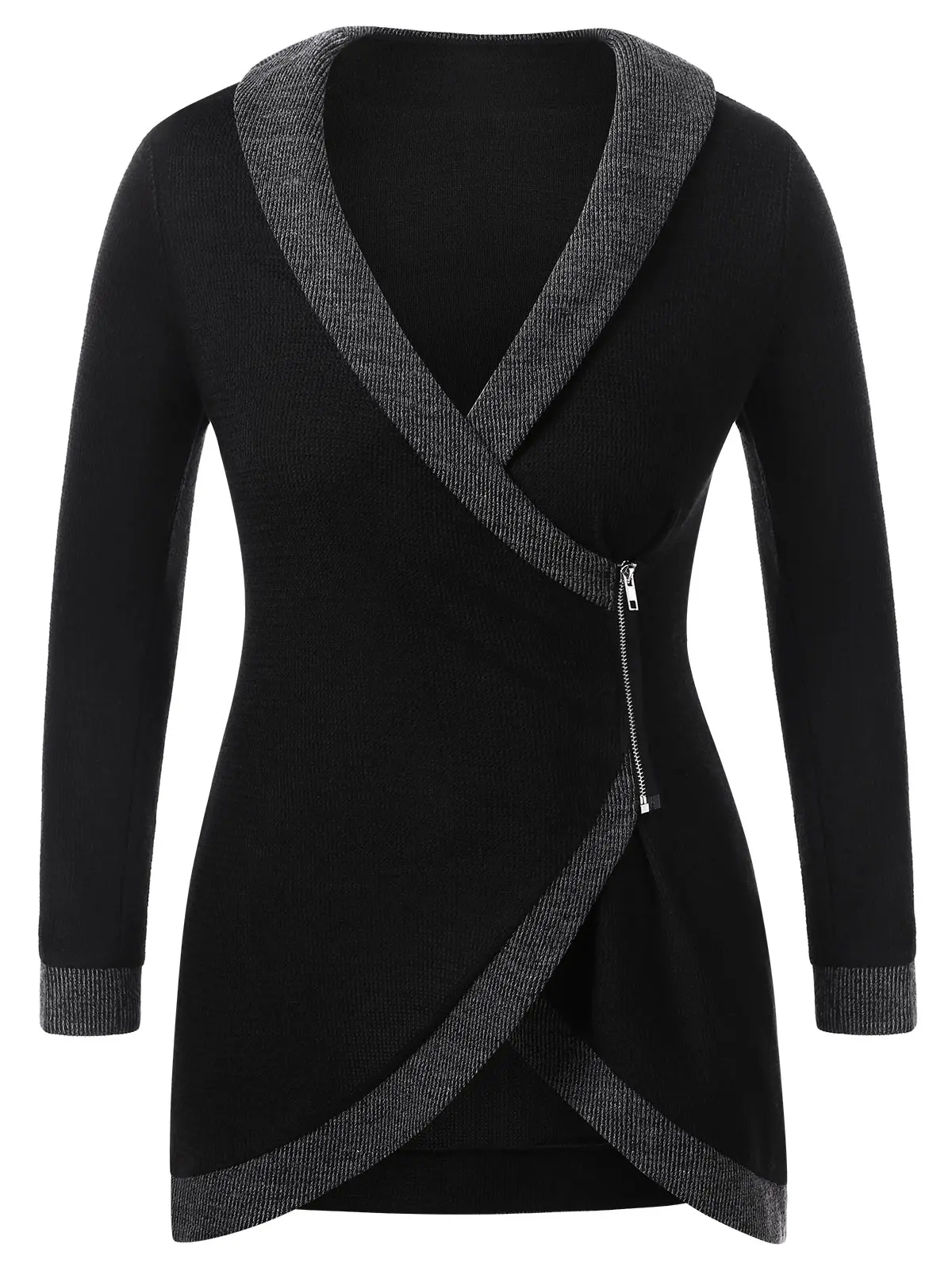 Wipalo Women Plus Size 5XL Shawl Collar Contrast Trim Cardigan Side Zip Asymmetrical Casual Solid Cardigan Spring Fall Lady Coat
Wipalo Women Plus Size 5XL Shawl Collar Contrast Trim Cardigan Side Zip Asymmetrical Casual Solid Cardigan Spring Fall Lady Coat