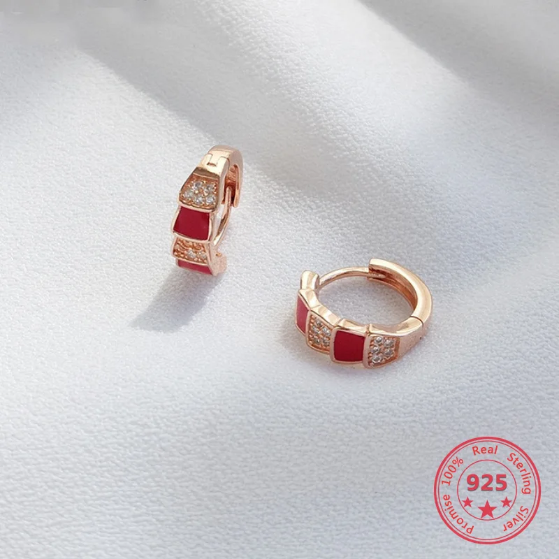 Korea New Style 925 Sterling Silver Stud Earring for Women Simple Fashion Chic Rose Gold Snake Bone Ear Hoop Jewelry
Korea New Style 925 Sterling Silver Stud Earring for Women Simple Fashion Chic Rose Gold Snake Bone Ear Hoop Jewelry