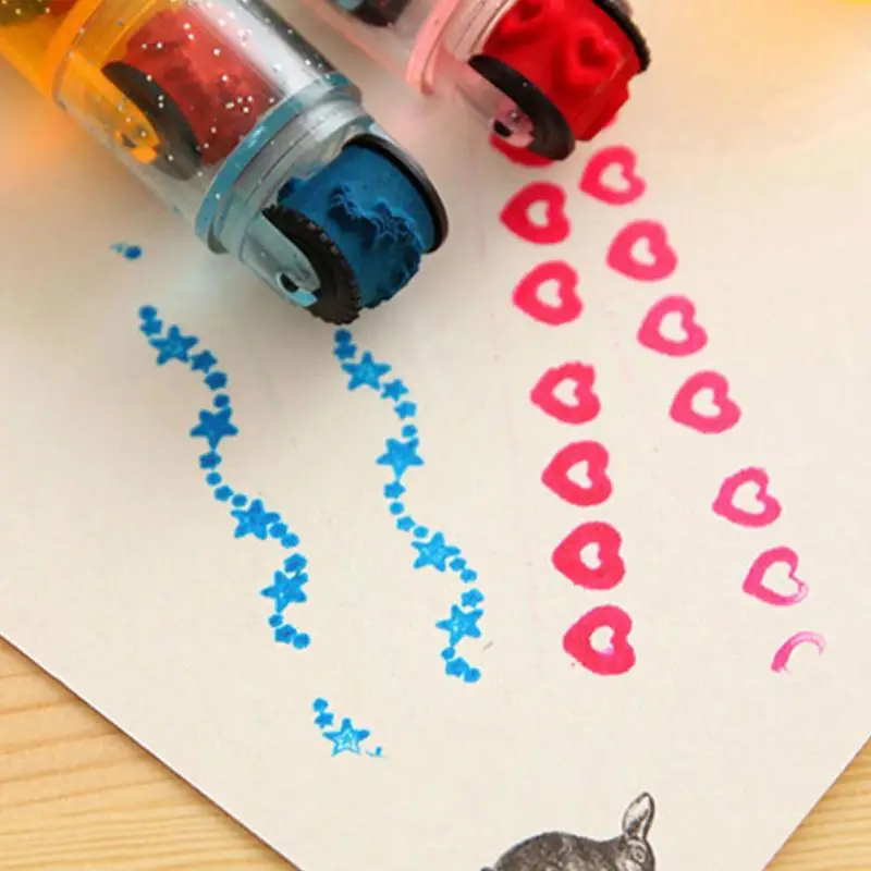 2019 DIY мультфильм уплотнение интересные развивающие цикл Ролик Штамп без чернил Pad