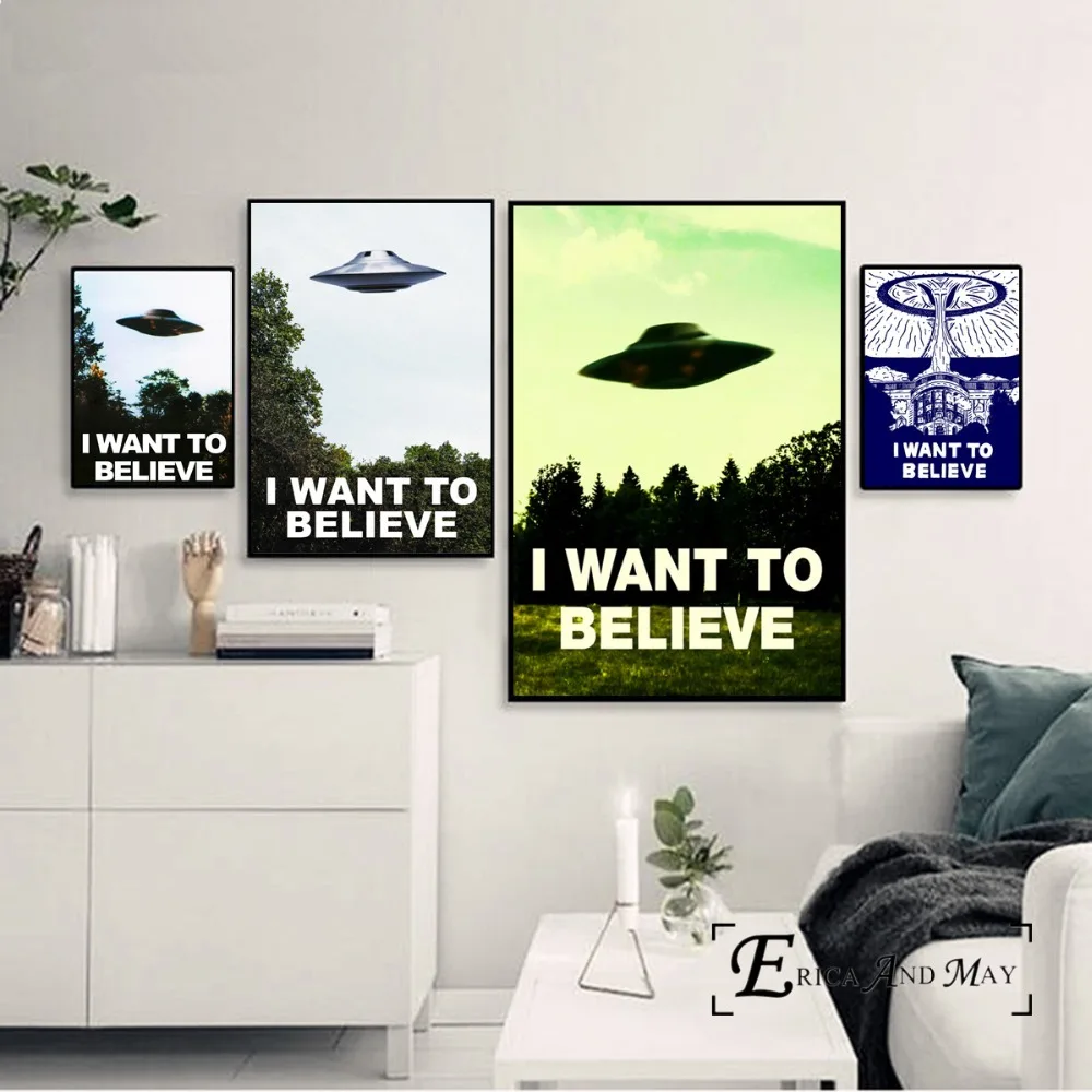 I Want To Believe X File TV Play Vintage Poster Prints Oil Painting On Canvas Wall Art Murals Pictures For Bedroom Decoration
I Want To Believe X File TV Play Vintage Poster Prints Oil Painting On Canvas Wall Art Murals Pictures For Bedroom Decoration