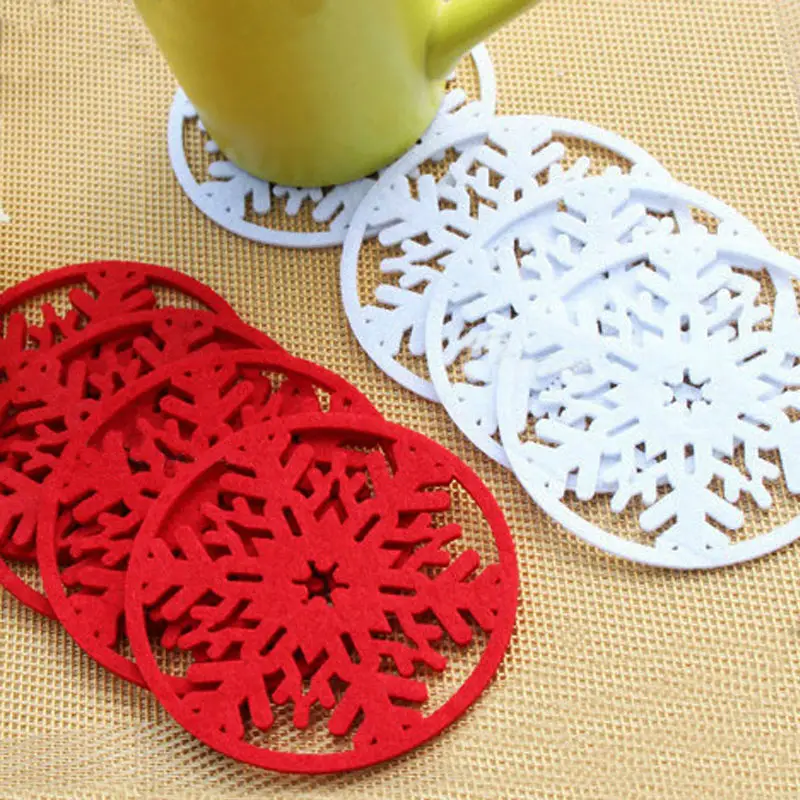 10pcs Merry Christmas Decorations Snowflakes Cup Pad Mat Non-woven Fabric Party Dish Tray Coffee Pads Home Christmas
10pcs Merry Christmas Decorations Snowflakes Cup Pad Mat Non-woven Fabric Party Dish Tray Coffee Pads Home Christmas