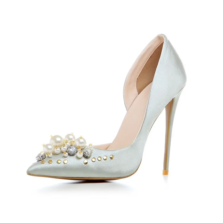 Moraima Snc Elegant Woman Summer Single Shoes Super High Heels Stilettos Pointed Toe Pearl Crystal Rivet Decor Fashion Shoes
Moraima Snc Elegant Woman Summer Single Shoes Super High Heels Stilettos Pointed Toe Pearl Crystal Rivet Decor Fashion Shoes