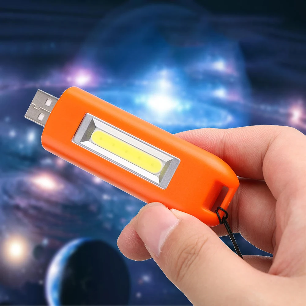 Мини COB портативный брелок для ключей с подсветкой USB Перезаряжаемый Карманный