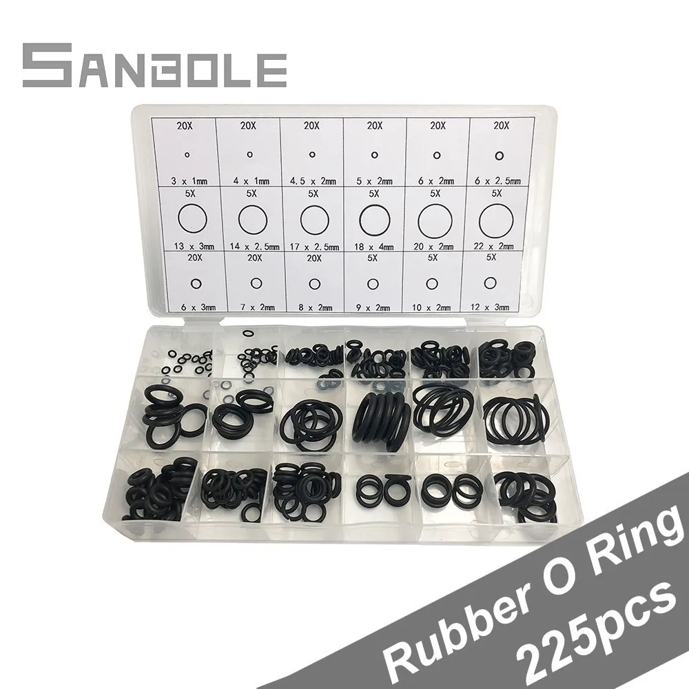 225 pcs Rubber O Ring O-Ring Washer Seals Watertightness Assortment Different Size With Plactic Box Kit Set
225 pcs Rubber O Ring O-Ring Washer Seals Watertightness Assortment Different Size With Plactic Box Kit Set