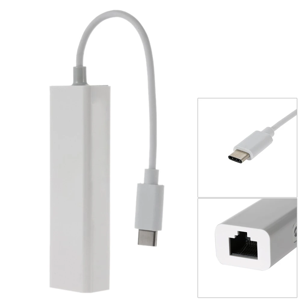 Адаптер локальной сети CYSM USB-C Type-C (папа) на 100 м Gigabit Ethernet для ноутбуков и ПК белый |