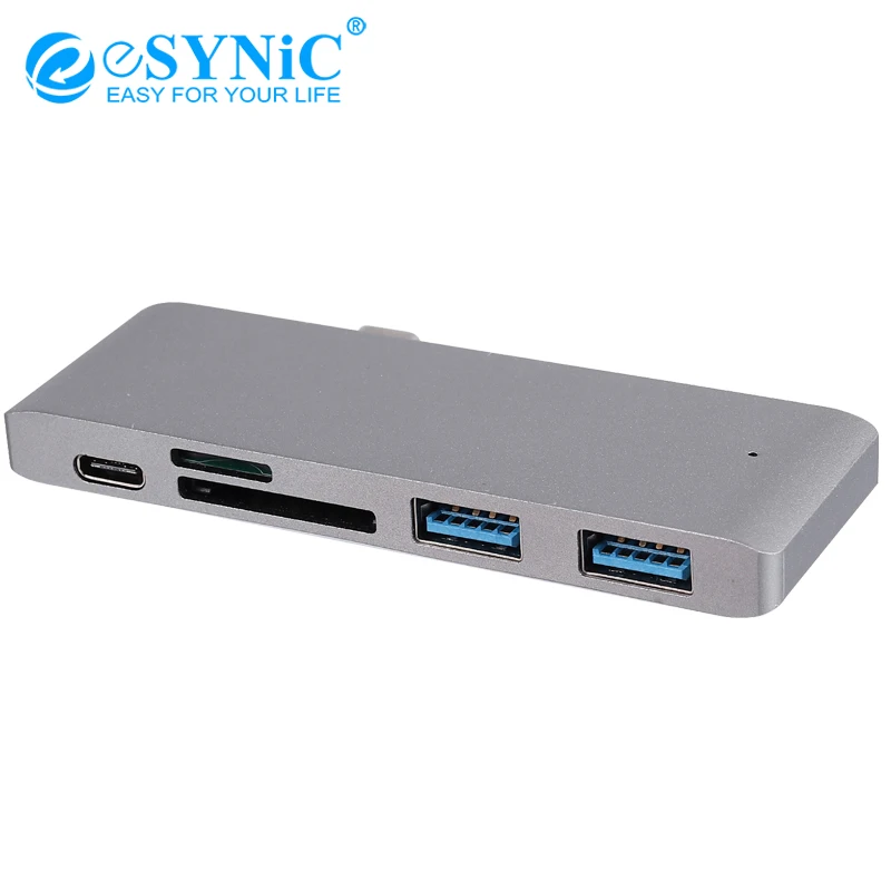 eSYNiC 5 in 1 Type-C Hub USB C 3.0 Ports Multi Charging Adapter Card Reader USB-C Adapter Slot Micro SD Card For MacBook Pro
eSYNiC 5 in 1 Type-C Hub USB C 3.0 Ports Multi Charging Adapter Card Reader USB-C Adapter Slot Micro SD Card For MacBook Pro