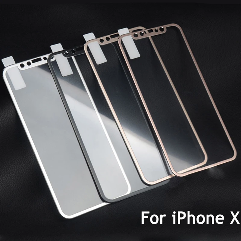 3D изогнутый металлический сплав край Полное покрытие закаленное стекло для iPhone X