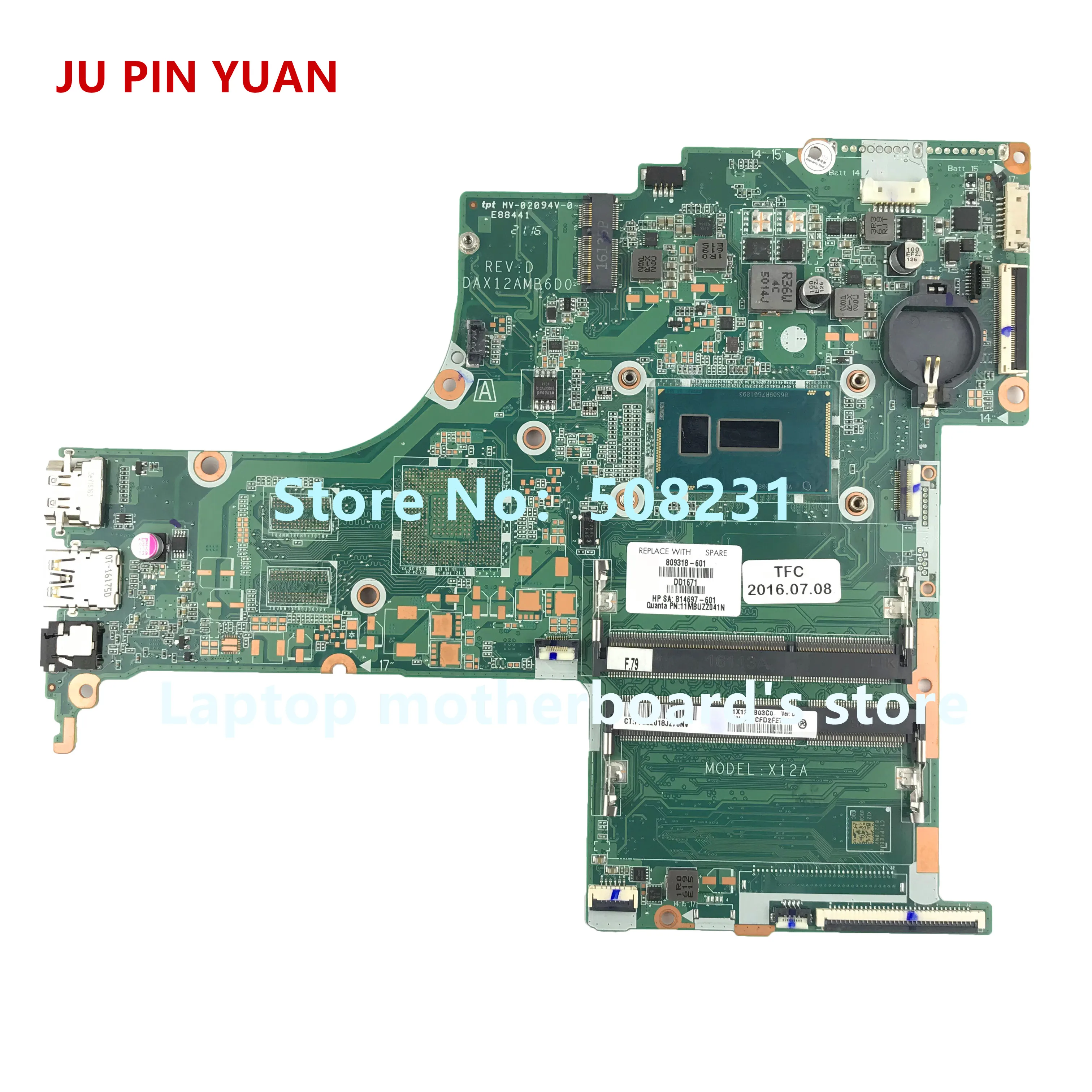 809318-501 809318-601 for HP Pavilion Notebook 17-G 17T-G 17-G077CL Laptop Motherboard X12A DAX12AMB6D0 i5-5200U Fully Tested
809318-501 809318-601 for HP Pavilion Notebook 17-G 17T-G 17-G077CL Laptop Motherboard X12A DAX12AMB6D0 i5-5200U Fully Tested