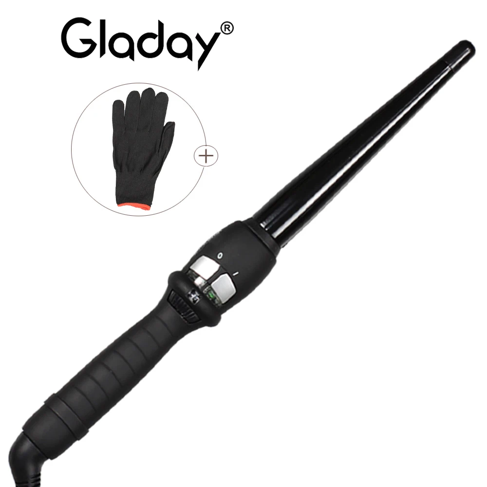 Gladay Professional Conical Curling Iron Hair Curling Wand Dual Voltage Hair Wand with Ceramic Barrel Cool Tip
Gladay Professional Conical Curling Iron Hair Curling Wand Dual Voltage Hair Wand with Ceramic Barrel Cool Tip
