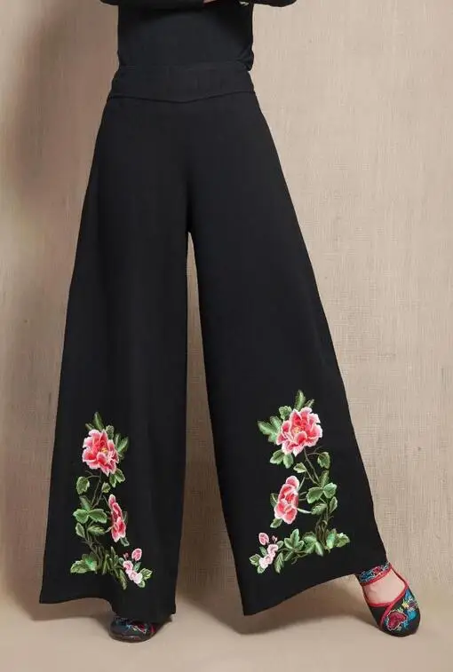 Sell Like Hot Cakes / Autumn/Winter Women New Linen Wide-Legged National Wind Pants Embroidered Skirt /XL-4XL
Sell Like Hot Cakes / Autumn/Winter Women New Linen Wide-Legged National Wind Pants Embroidered Skirt /XL-4XL