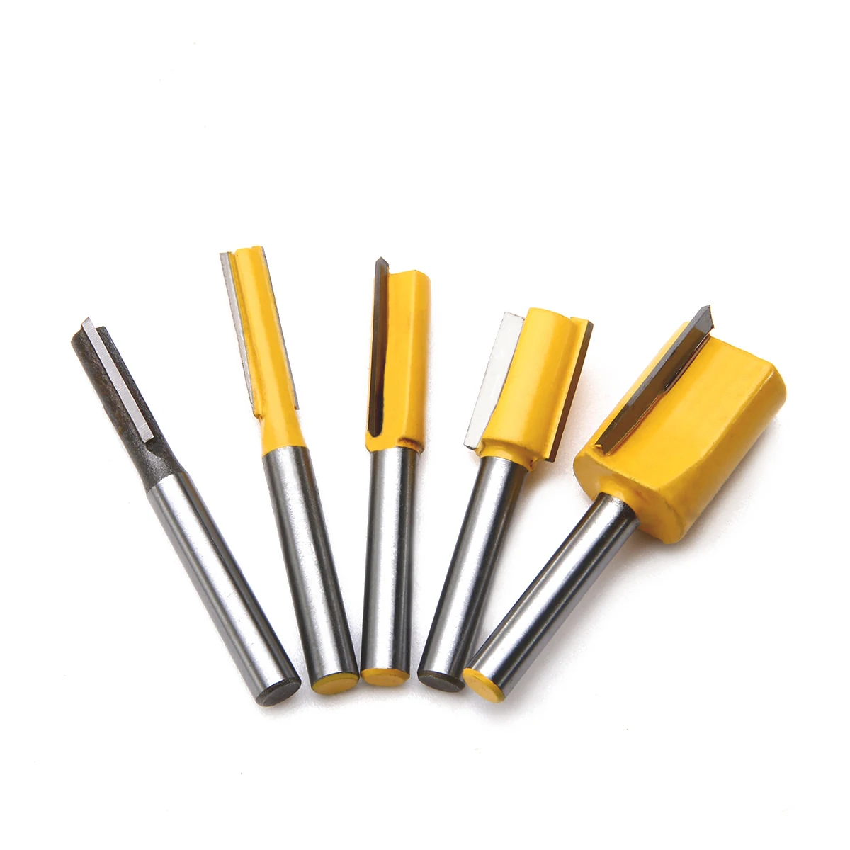 5Pcs Durbale 1/4'' Shank Straight & Router Bit Set For Wood Woodworking Trimming Cutter
5Pcs Durbale 1/4'' Shank Straight & Router Bit Set For Wood Woodworking Trimming Cutter