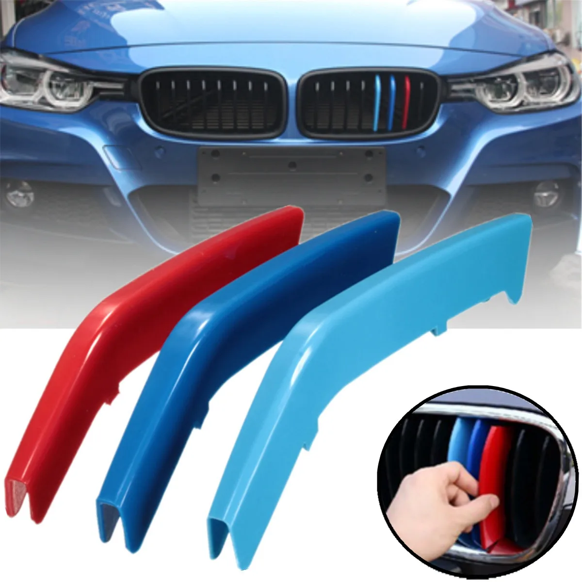 3pcs/set M Color ABS Kidney Grill Bar Grille Covers Decal Strip Clip For BMW 3 Series F30 2013- 2018 Fits 8 Slats Only
3pcs/set M Color ABS Kidney Grill Bar Grille Covers Decal Strip Clip For BMW 3 Series F30 2013- 2018 Fits 8 Slats Only