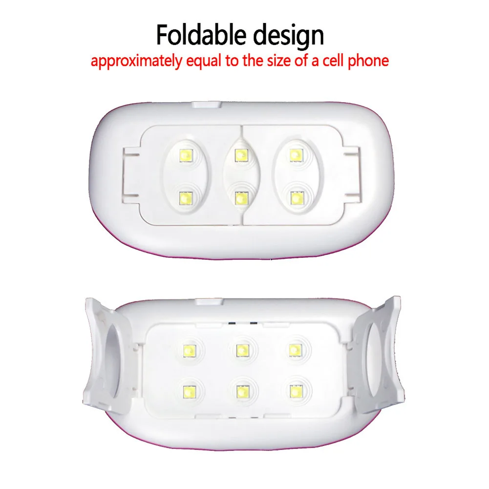 6W LED Lamp Nail Dryer Folding Portable Phototherapy Nail Lamp USB Charge 30s 60s Delay Time Quick Dry Nail Art Tools
6W LED Lamp Nail Dryer Folding Portable Phototherapy Nail Lamp USB Charge 30s 60s Delay Time Quick Dry Nail Art Tools