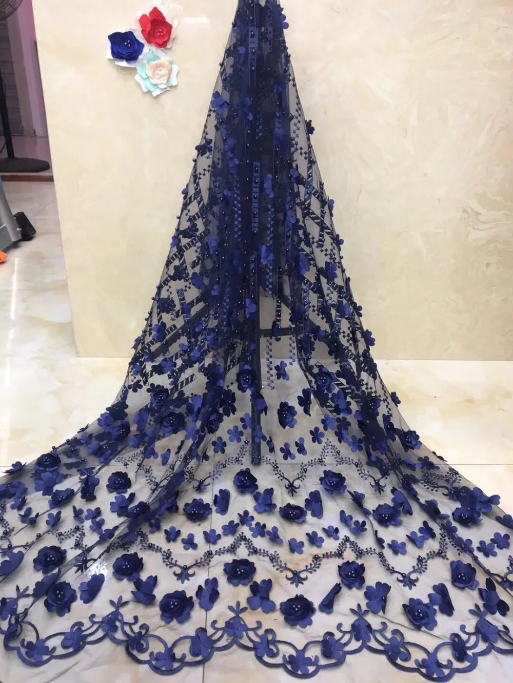 3D lace fabric navy blue African french lace fabric high quality handmade beaded embroidery wedding Nigerian lace fabrics 5yards
3D lace fabric navy blue African french lace fabric high quality handmade beaded embroidery wedding Nigerian lace fabrics 5yards