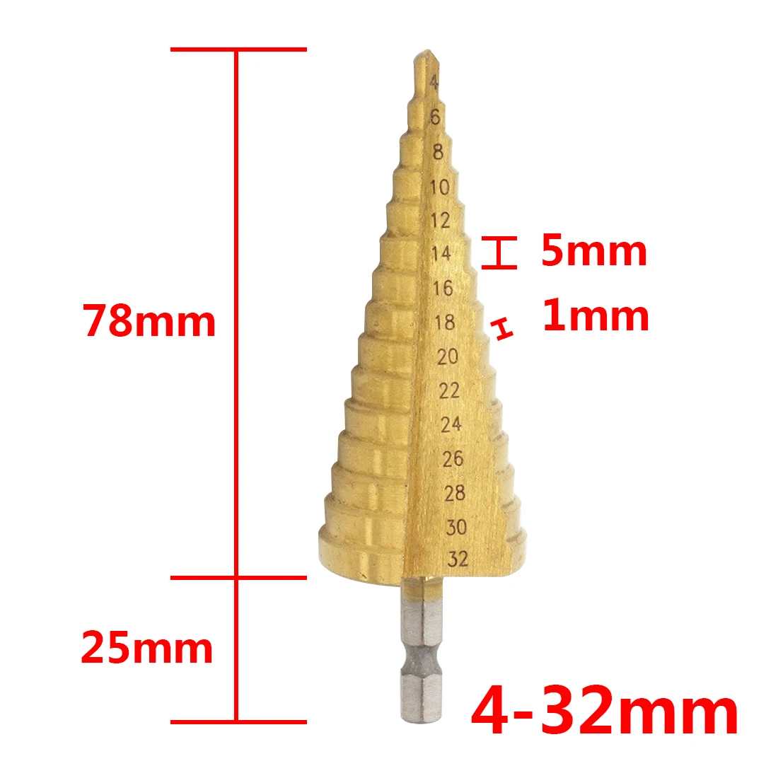 3pc HSS Steel Titanium Step Drill Bits Step Cone Cutting Tools Steel Woodworking Wood Metal Drilling 4-12/20/32mm
3pc HSS Steel Titanium Step Drill Bits Step Cone Cutting Tools Steel Woodworking Wood Metal Drilling 4-12/20/32mm